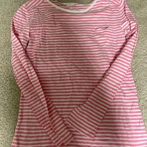 Pink & white striped long-sleeved J Crew Girls T-shirt (size/age: 16)